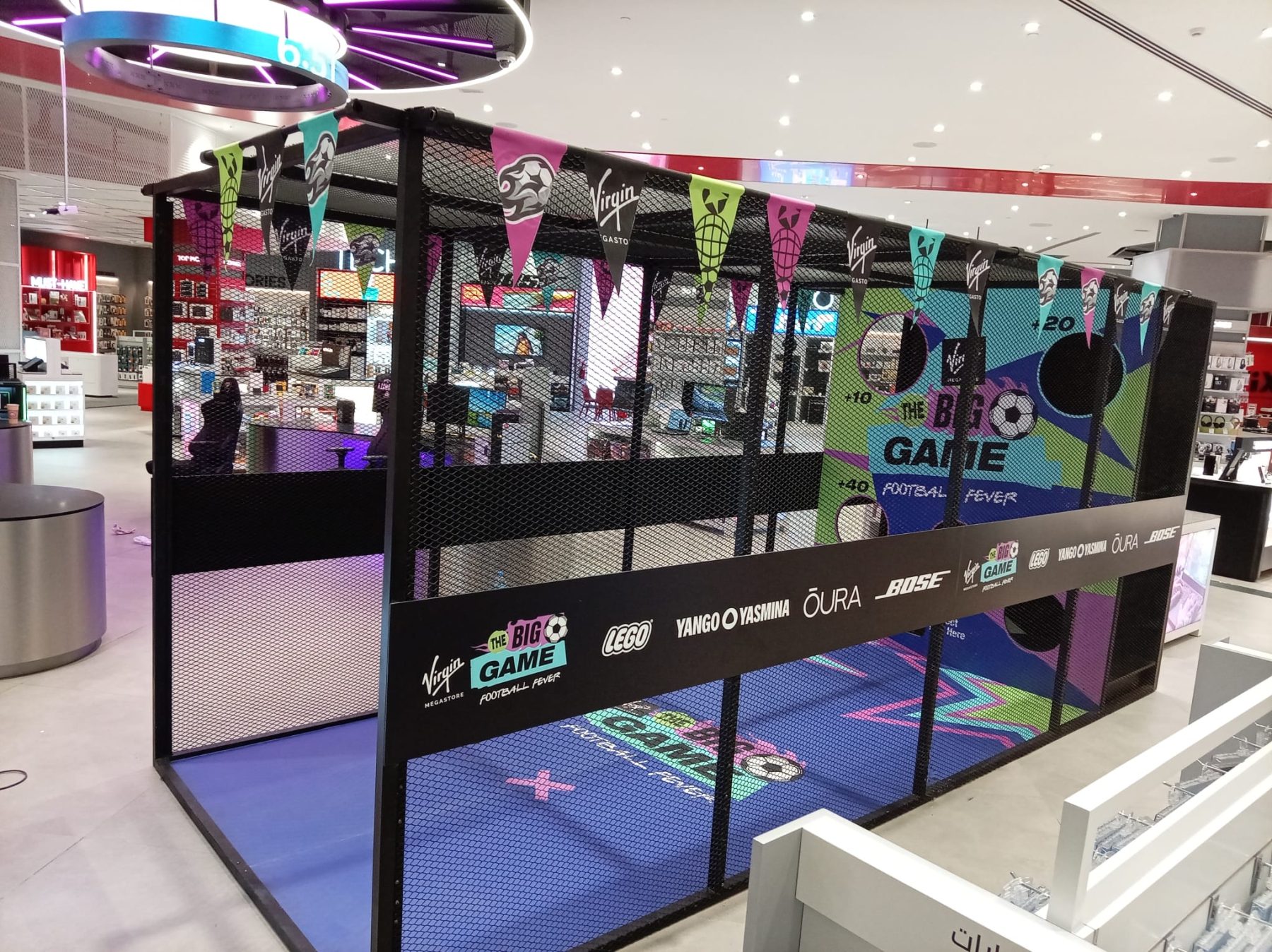 A full-scale branded structure designed for interaction.